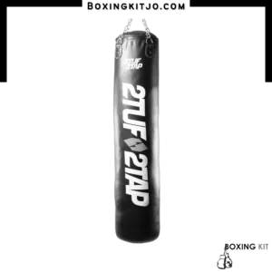 2TUF2TAP Black Punching Bag With White Print
