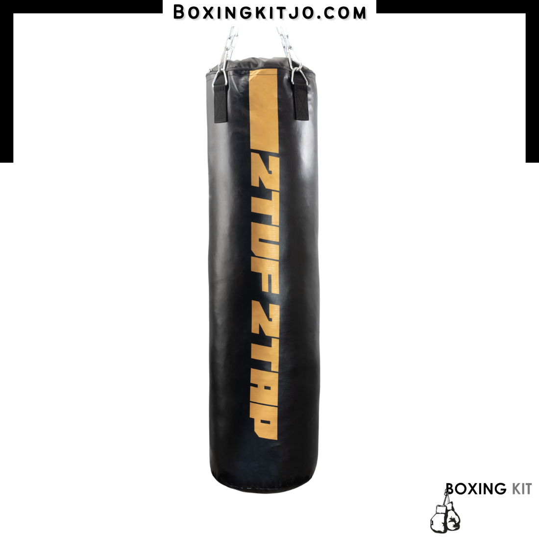 2TUF2TAP Black&Gold Punching Bag boxingkitjo