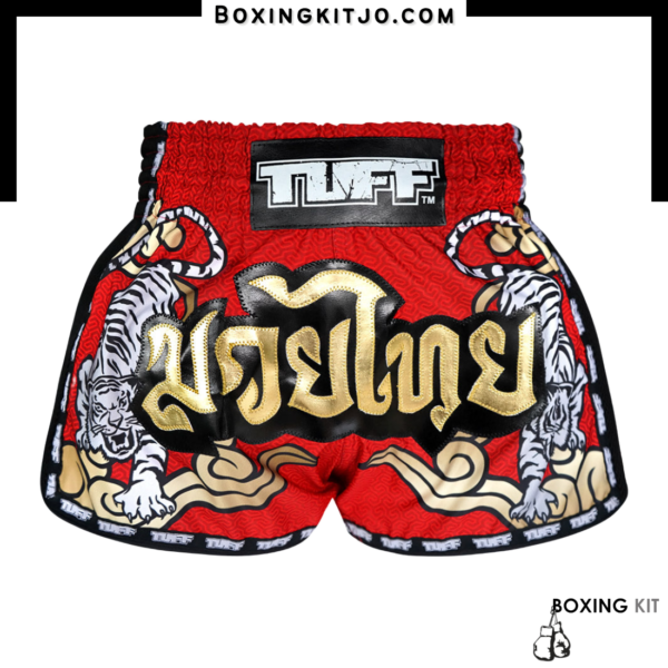 2TUF2TAP Muay Thai Short - Red Tiger Design