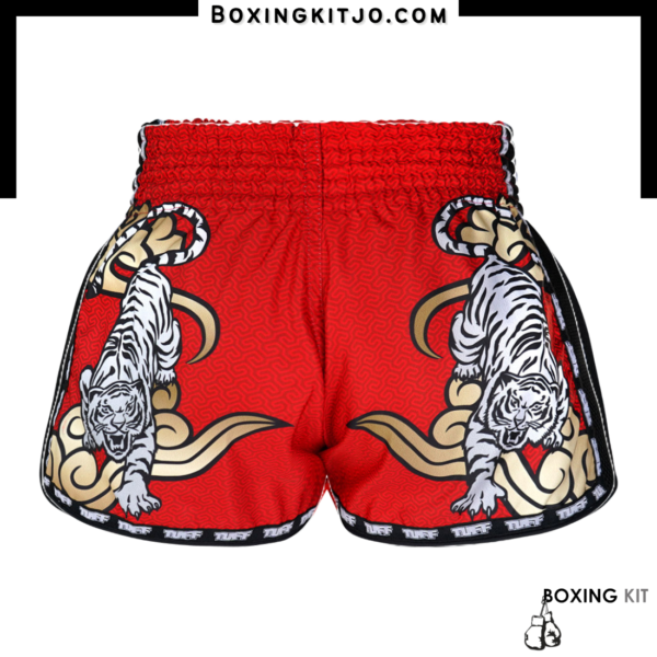 2TUF2TAP Muay Thai Short - Red Tiger Design - Image 2