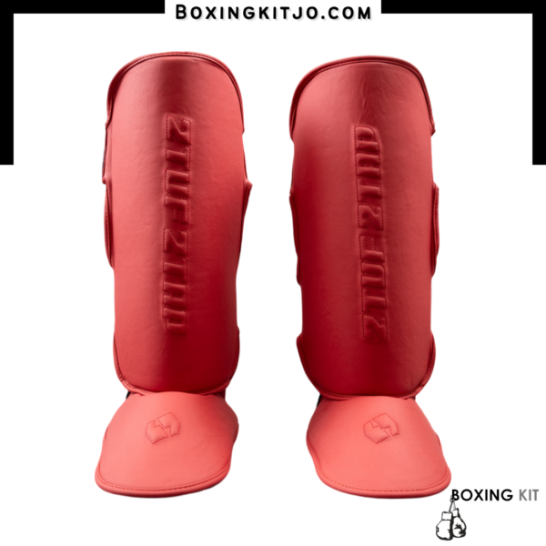 2TUF2TAP Red Full Matte Shin Guard