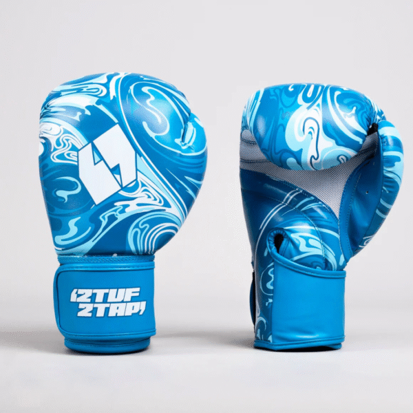 2TUF2TAP Pale Blue Wave Boxing Gloves