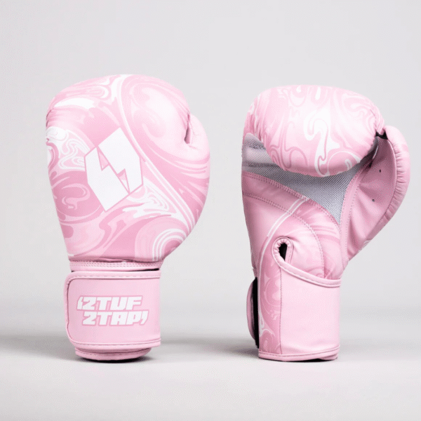 2TUF2TAP Pale Light Pink Wave Boxing Gloves