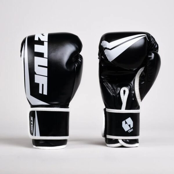 2TUF2TAP V1 Beginner's Boxing Gloves - Black & White