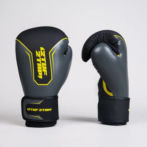 2TUF2TAP Black & Gray JL Boxing Gloves | Ultimate Power & Protection