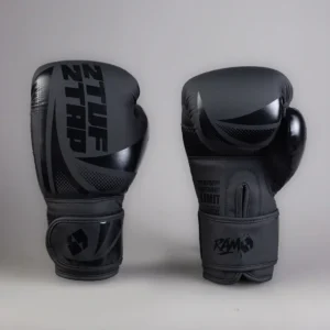 2TUF2TAP RAM Matte Black Boxing Gloves