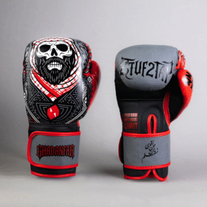 2TUF2TAP Gadanfar Boxing Gloves Gray & Red